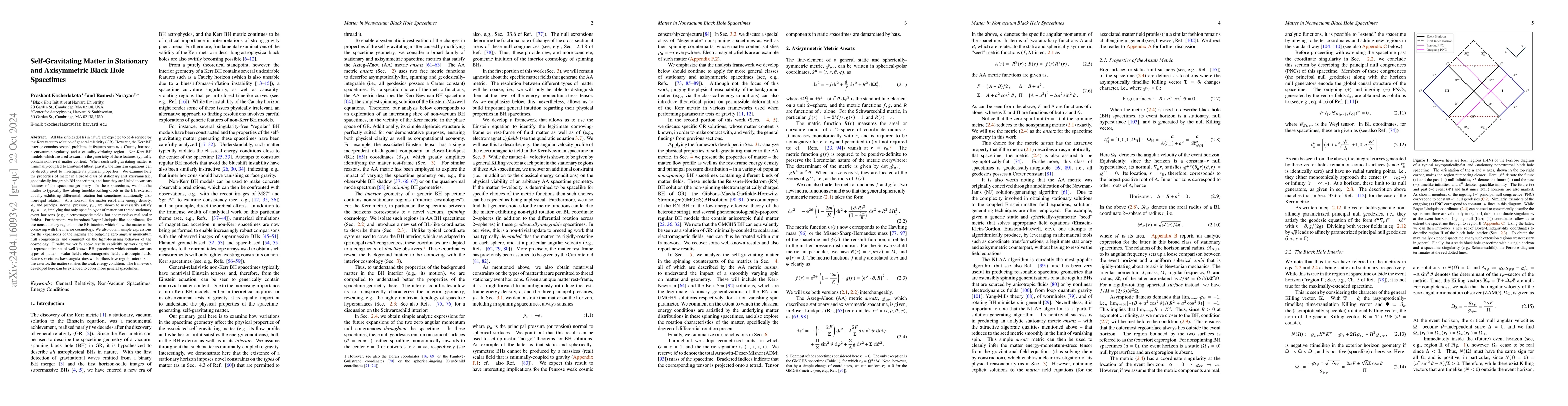 Thumbnail for Self-Gravitating Matter in Stationary and Axisymmetric Black Hole
  Spacetimes