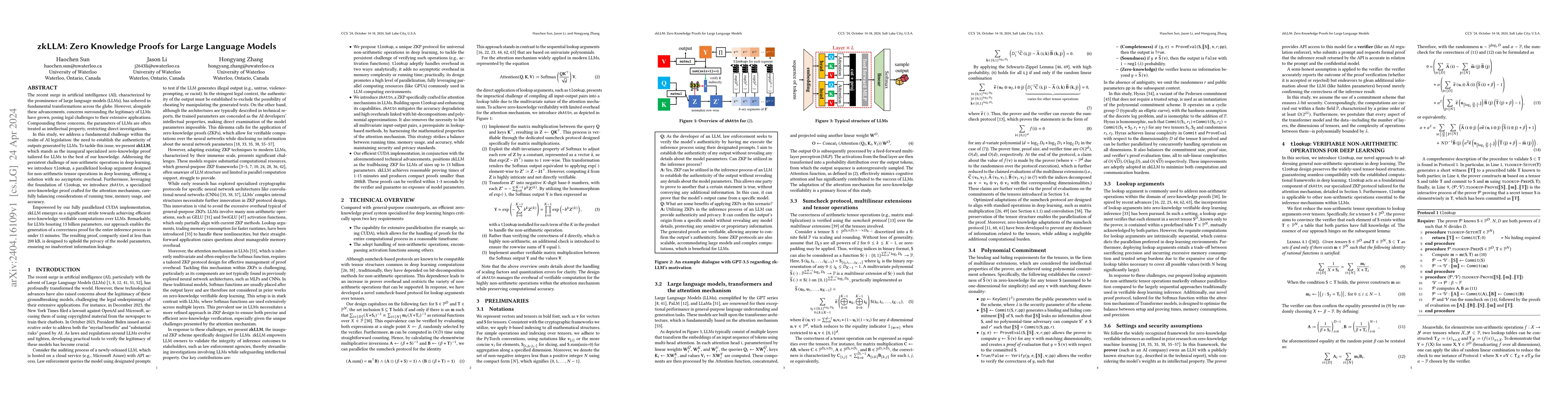 Thumbnail for zkLLM: Zero Knowledge Proofs for Large Language Models