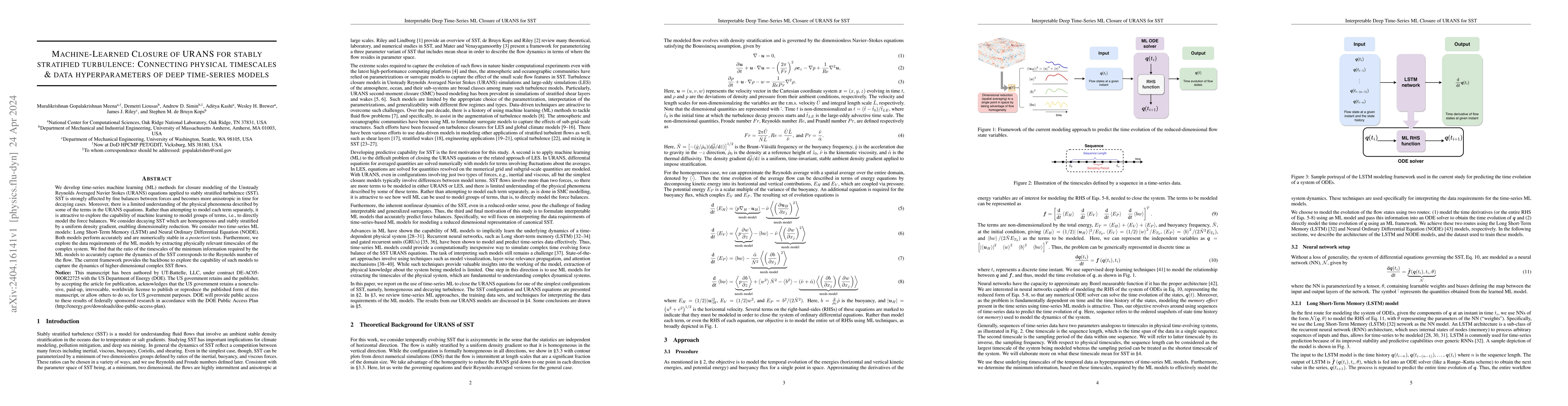 Thumbnail for Machine-Learned Closure of URANS for Stably Stratified Turbulence:
  Connecting Physical Timescales & Data Hyperparameters of Deep Time-Series
  Models