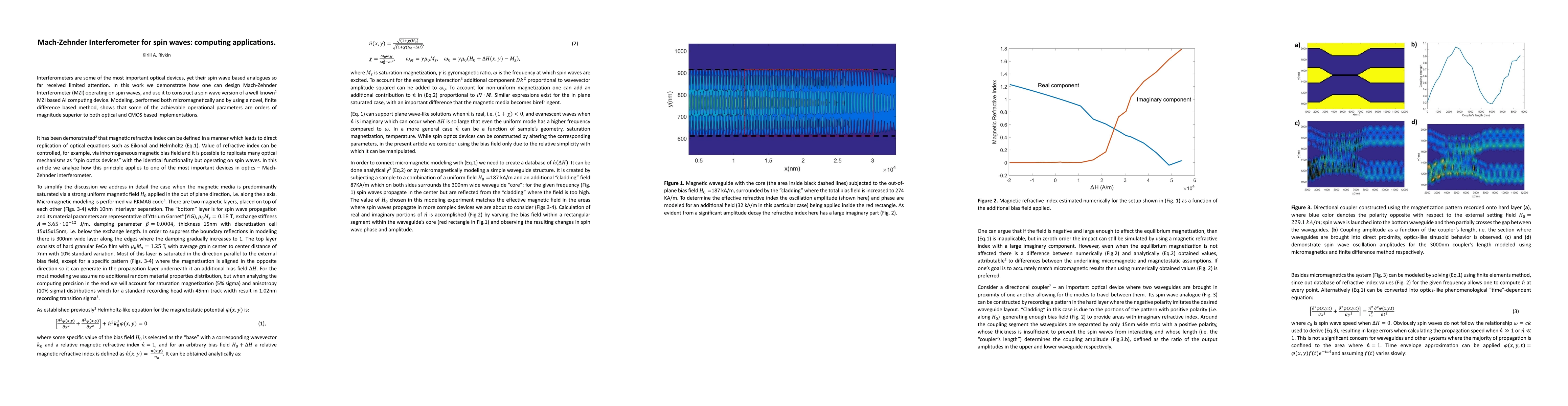 Thumbnail for Mach-Zehnder Interferometer for spin waves: computing applications