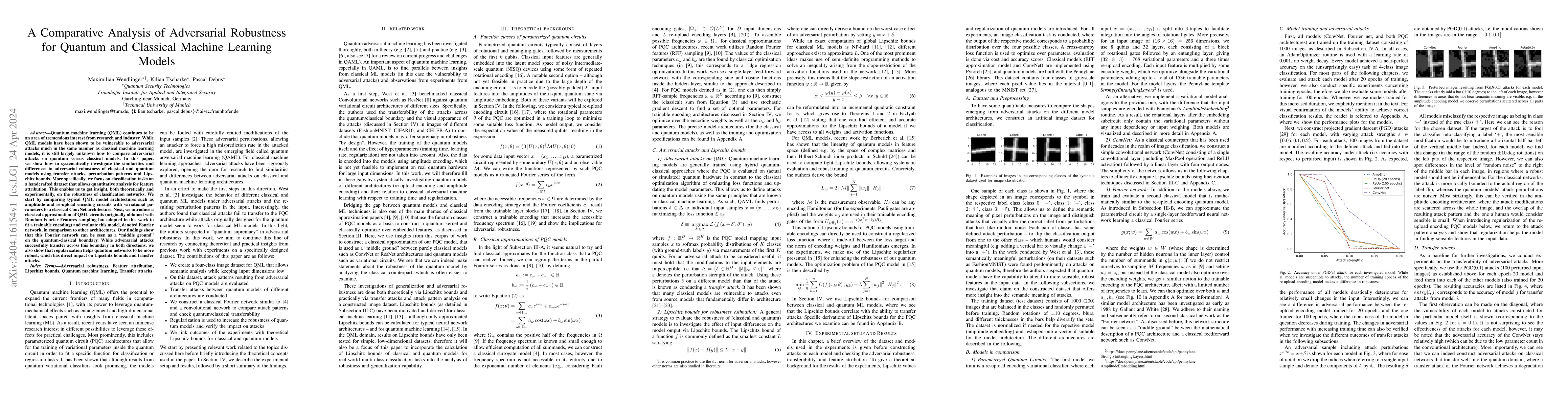 Thumbnail for A Comparative Analysis of Adversarial Robustness for Quantum and
  Classical Machine Learning Models