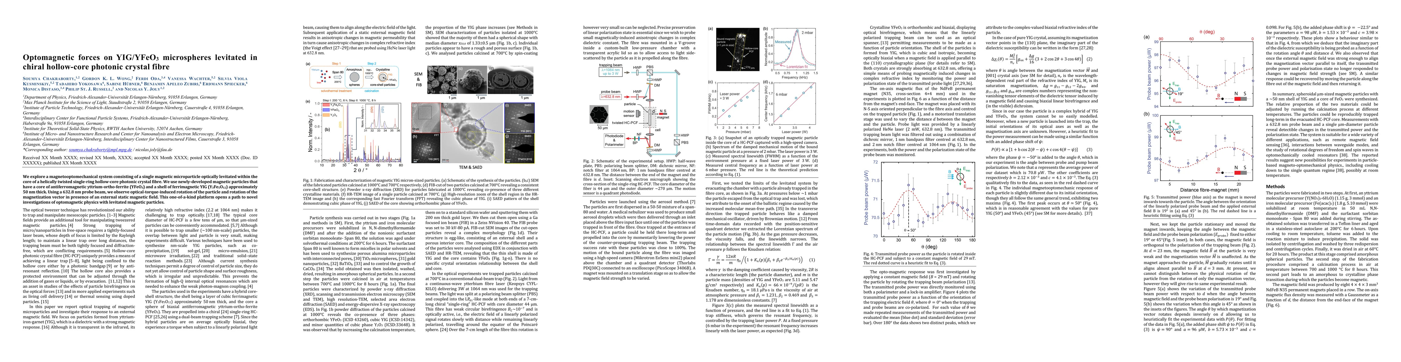 Thumbnail for Optomagnetic forces on YIG/YFeO3 microspheres levitated in chiral
  hollow-core photonic crystal fibre