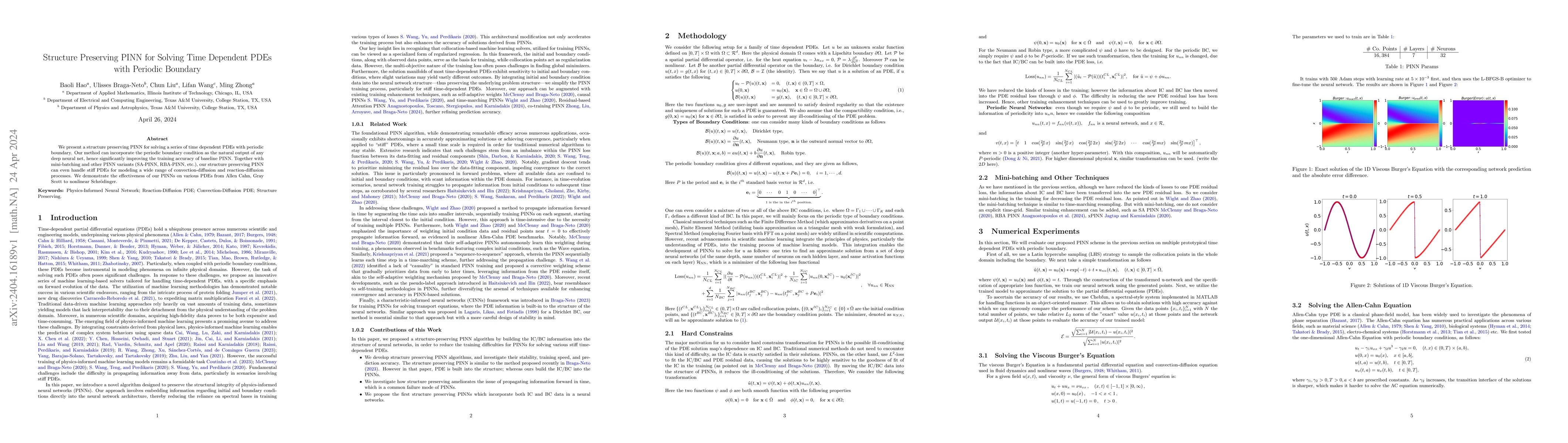 Thumbnail for Structure Preserving PINN for Solving Time Dependent PDEs with Periodic
  Boundary