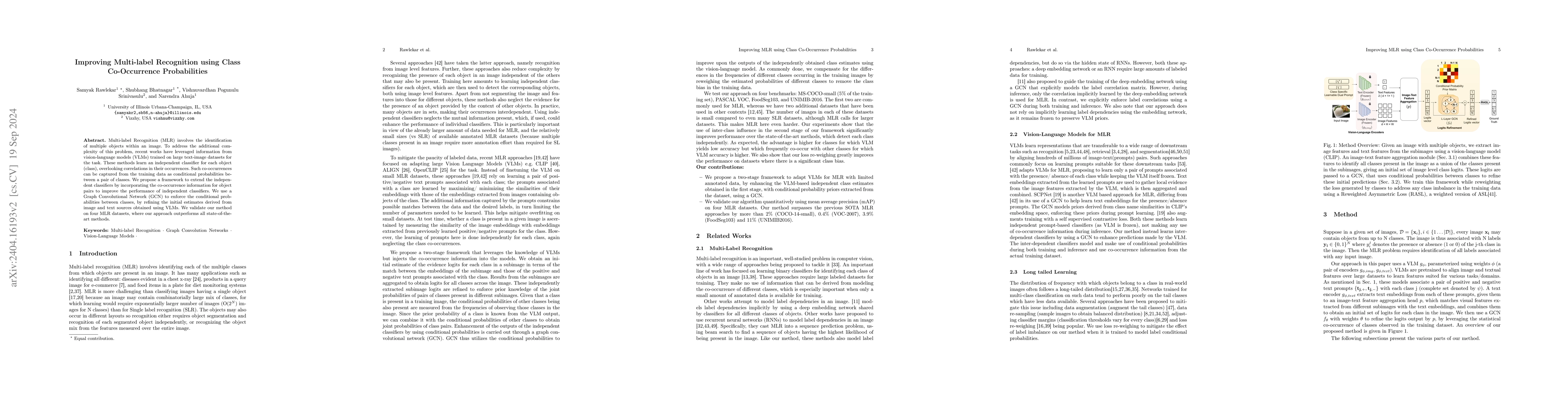 Thumbnail for Improving Multi-label Recognition using Class Co-Occurrence
  Probabilities
