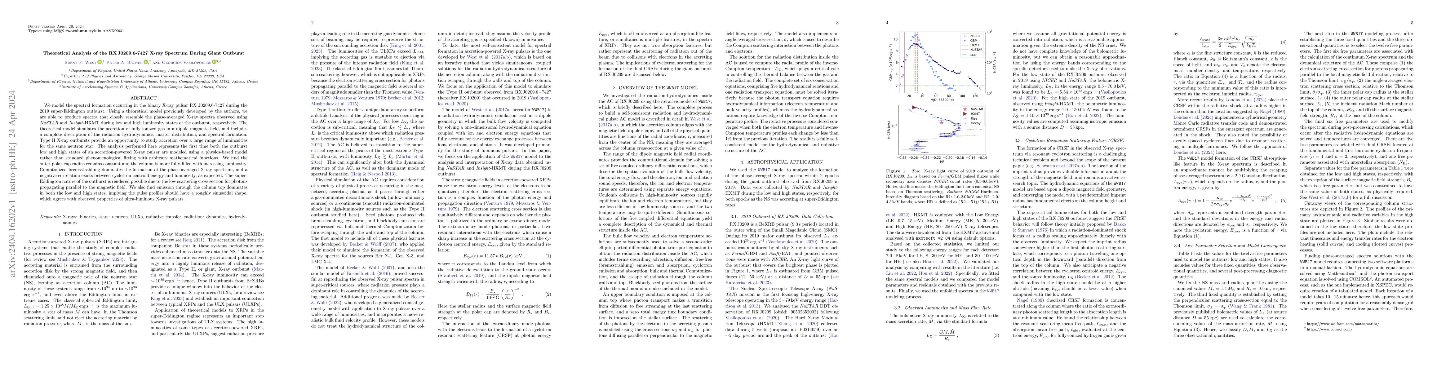Thumbnail for Theoretical Analysis of the RX J0209.6-7427 X-ray Spectrum During Giant
  Outburst