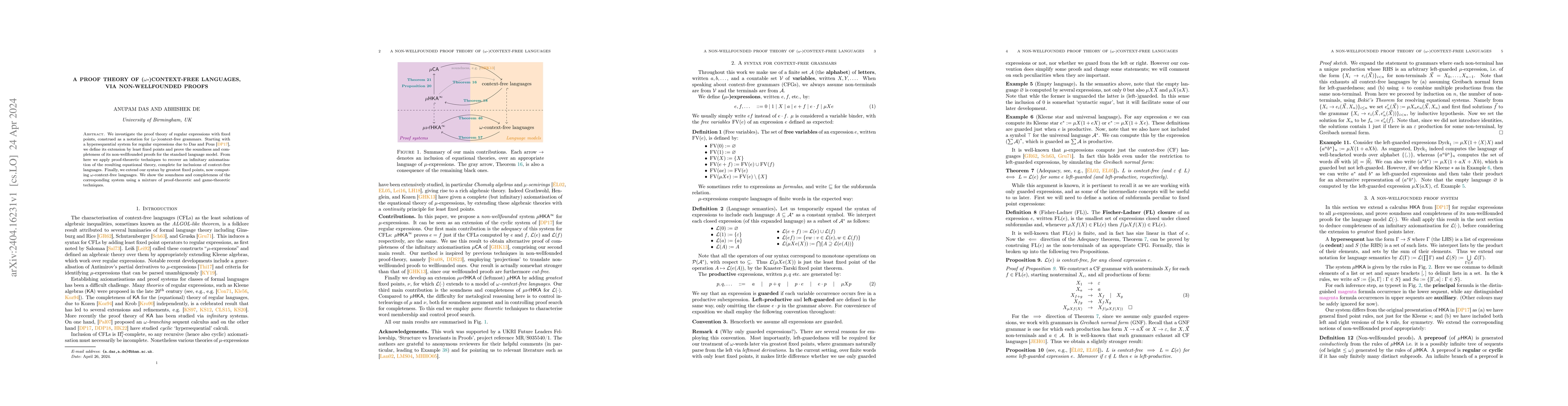 Thumbnail for A proof theory of (omega-)context-free languages, via non-wellfounded
  proofs