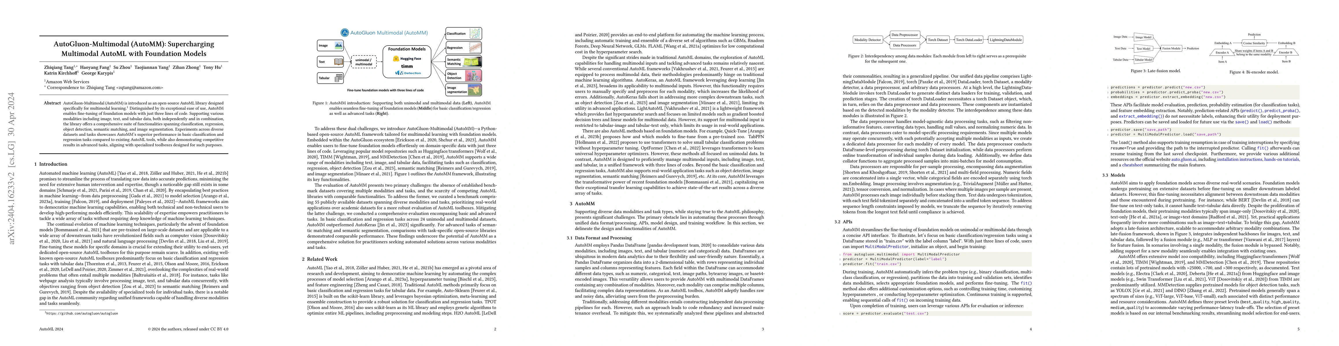 Thumbnail for AutoGluon-Multimodal (AutoMM): Supercharging Multimodal AutoML with
  Foundation Models
