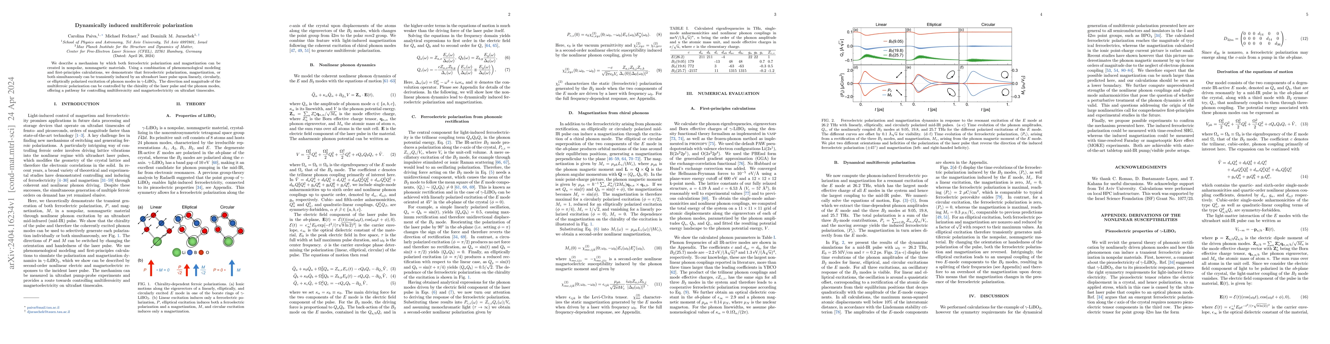 Thumbnail for Dynamically induced multiferroic polarization
