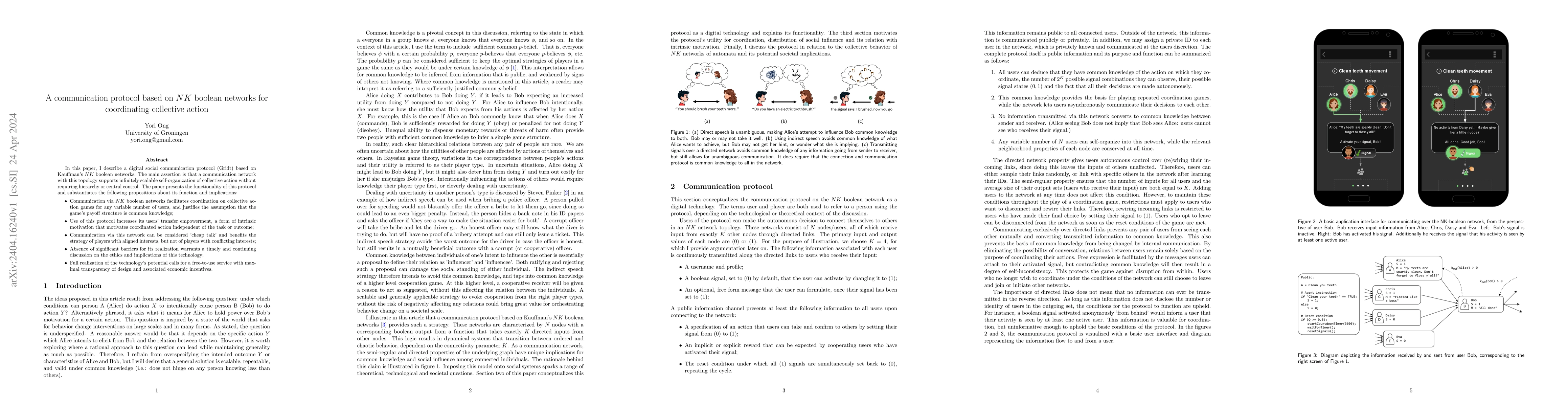 Thumbnail for A communication protocol based on NK boolean networks for coordinating
  collective action