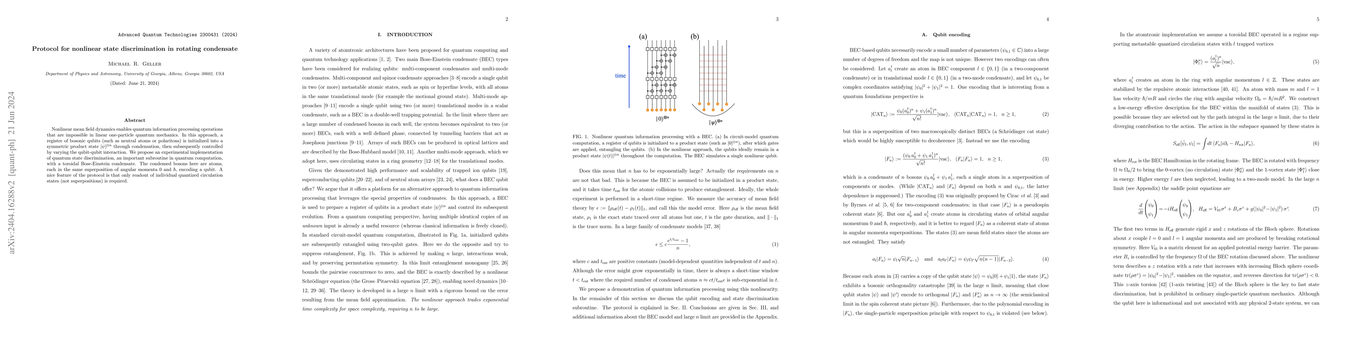 Thumbnail for Protocol for nonlinear state discrimination in rotating condensate