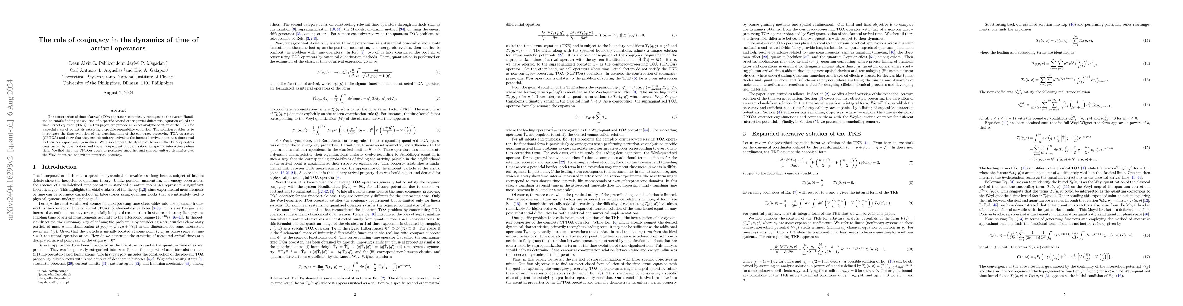 Thumbnail for The role of conjugacy in the dynamics of time of arrival operators