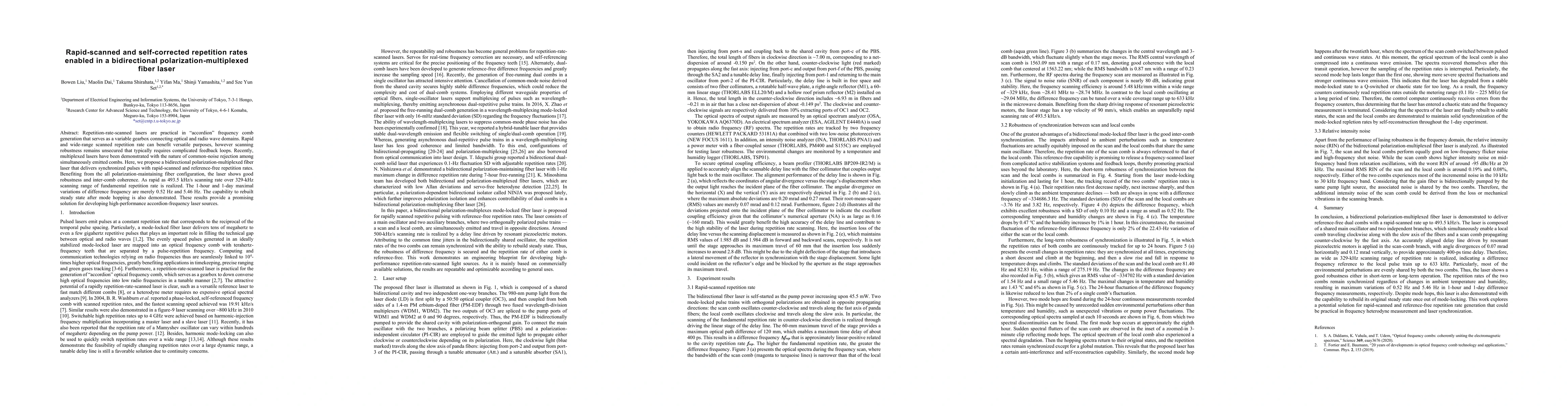 Thumbnail for Rapid-scanned and self-corrected repetition rates enabled in a
  bidirectional polarization-multiplexed fiber laser