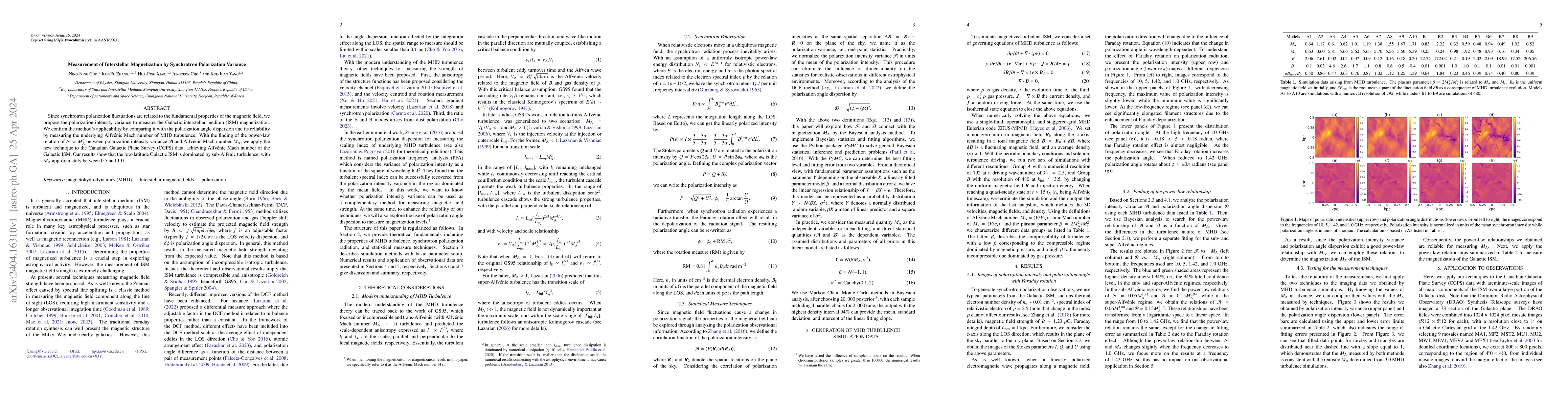 Thumbnail for Measurement of Interstellar Magnetization by Synchrotron Polarization
  Variance