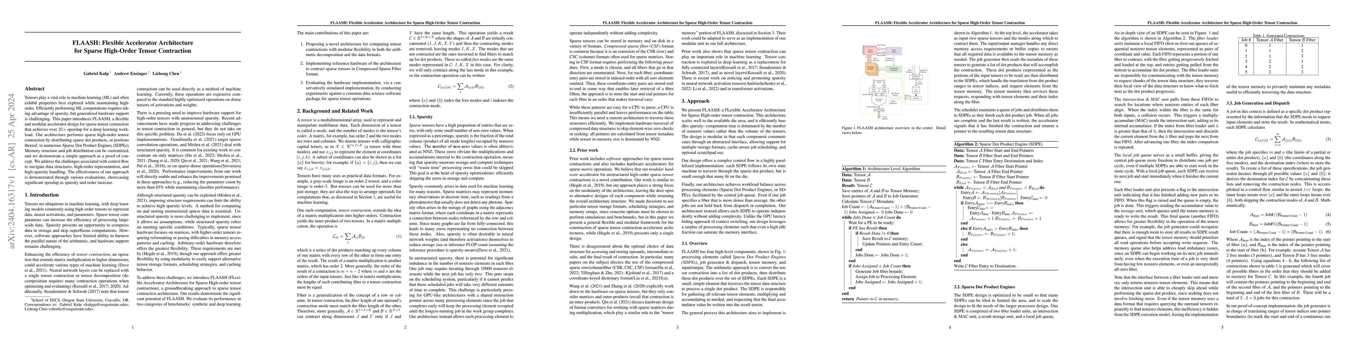 Thumbnail for FLAASH: Flexible Accelerator Architecture for Sparse High-Order Tensor
  Contraction