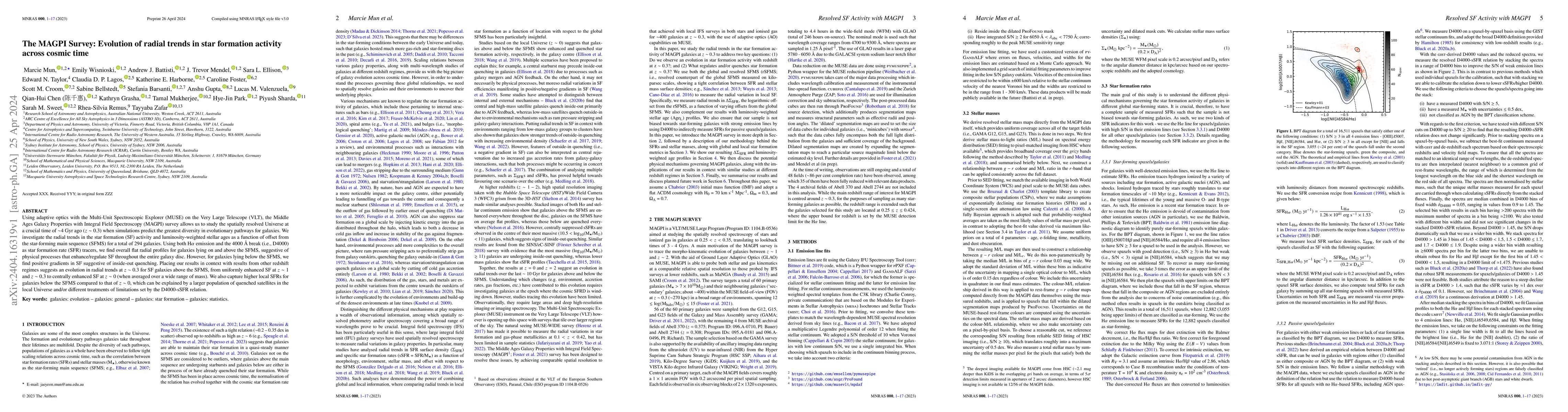 Thumbnail for The MAGPI Survey: Evolution of radial trends in star formation activity
  across cosmic time