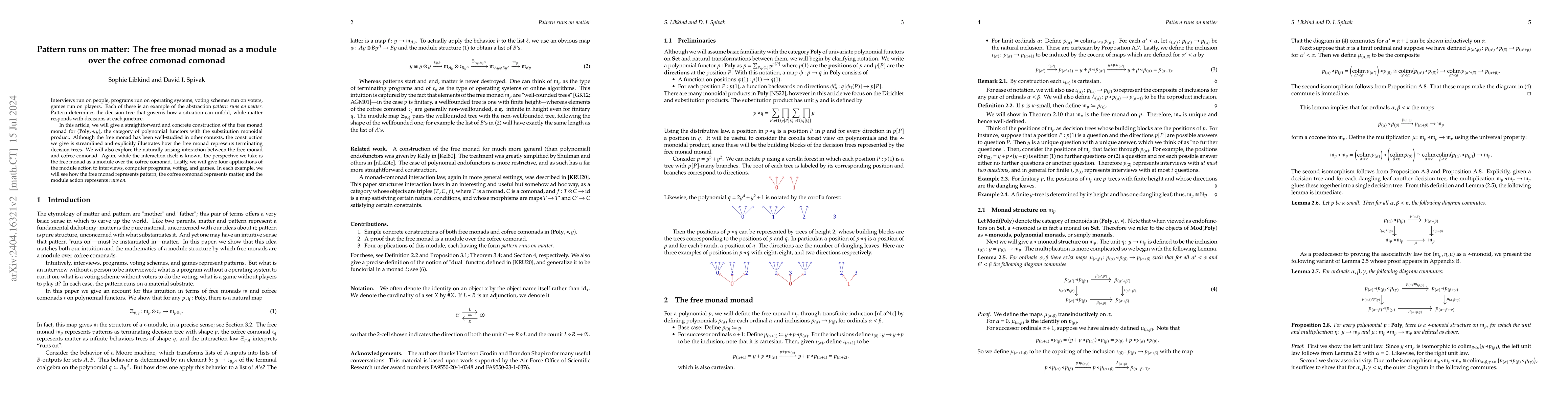 Thumbnail for Pattern runs on matter: The free monad monad as a module over the cofree
  comonad comonad