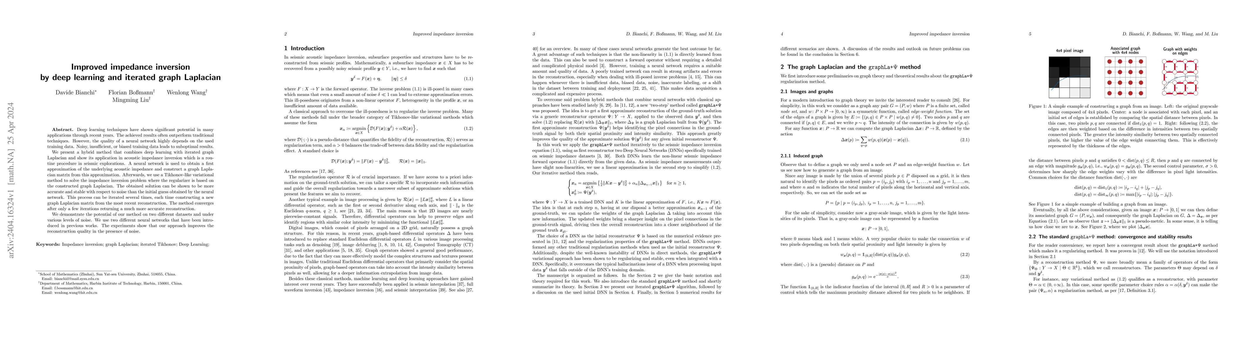 Thumbnail for Improved impedance inversion by deep learning and iterated graph
  Laplacian