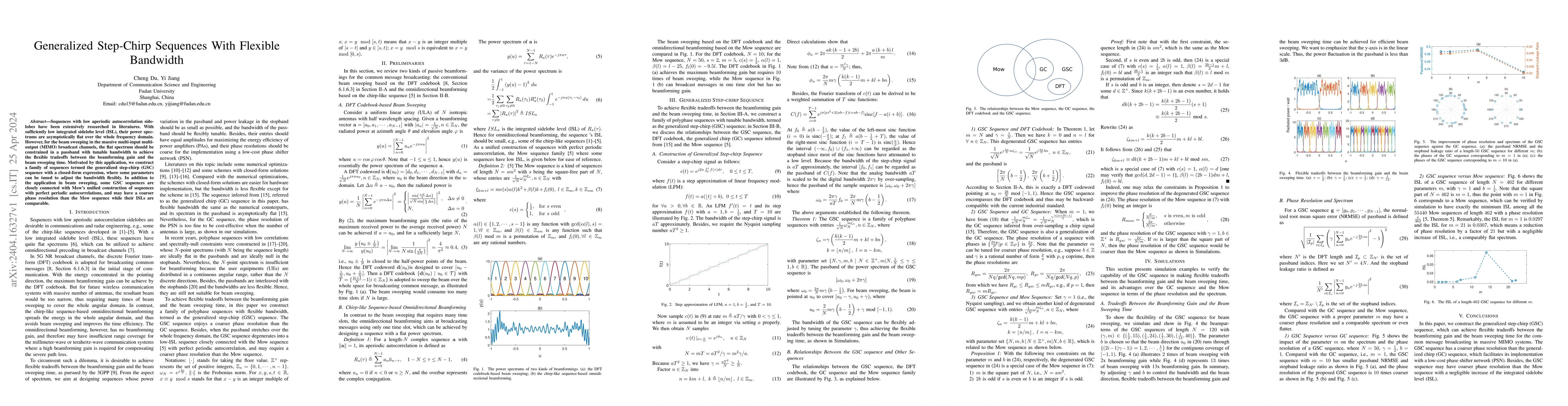 Thumbnail for Generalized Step-Chirp Sequences With Flexible Bandwidth