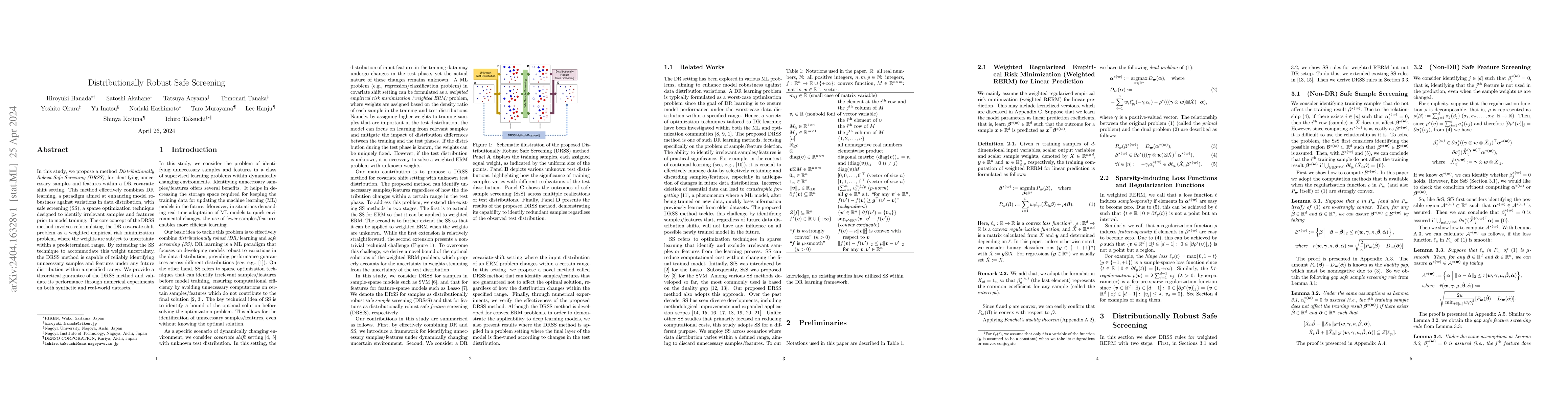 Thumbnail for Distributionally Robust Safe Screening