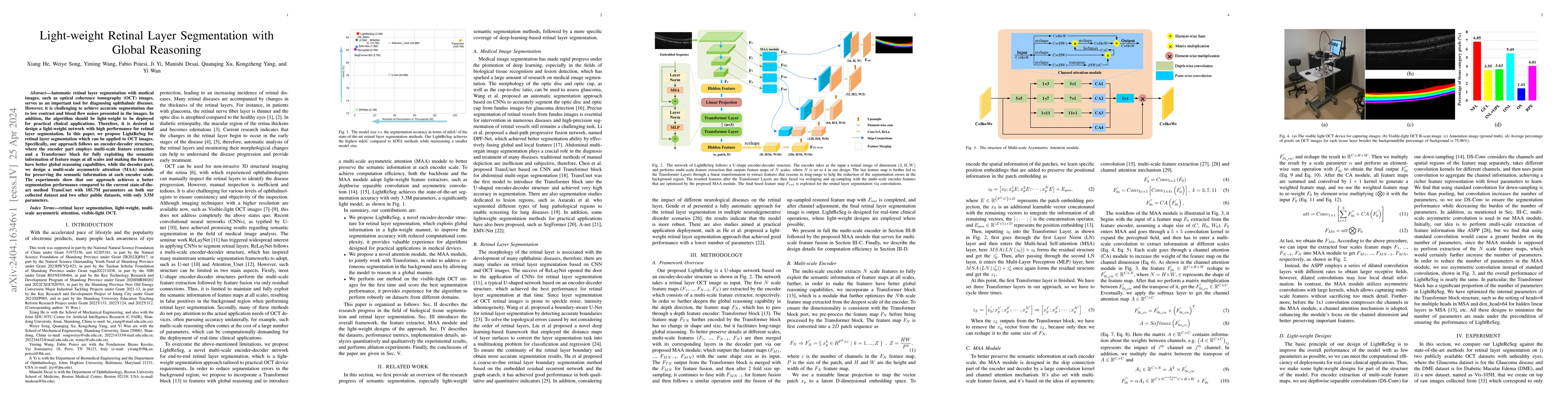 Thumbnail for Light-weight Retinal Layer Segmentation with Global Reasoning