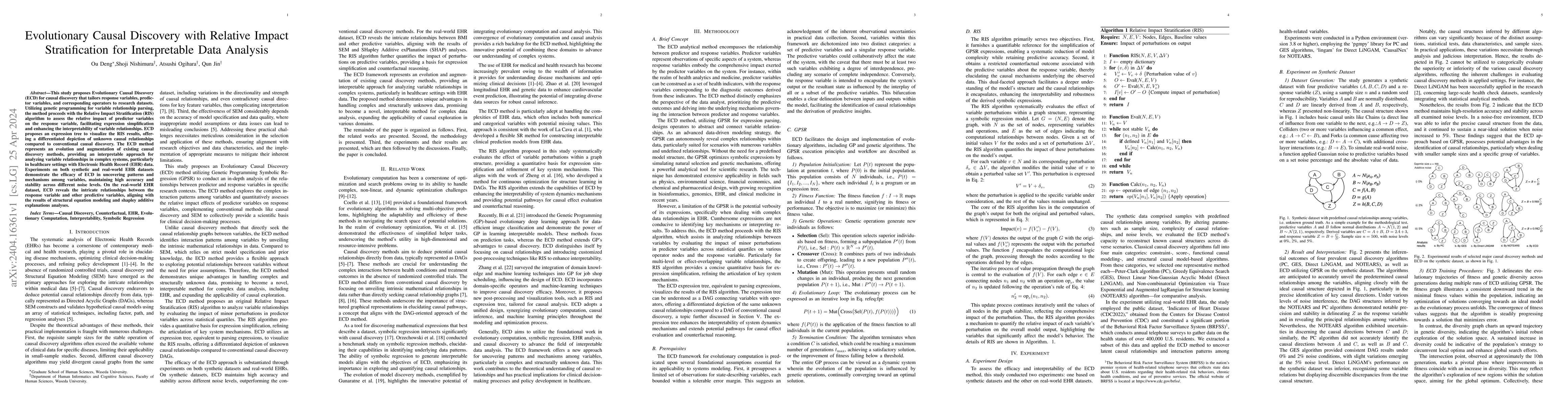 Thumbnail for Evolutionary Causal Discovery with Relative Impact Stratification for
  Interpretable Data Analysis