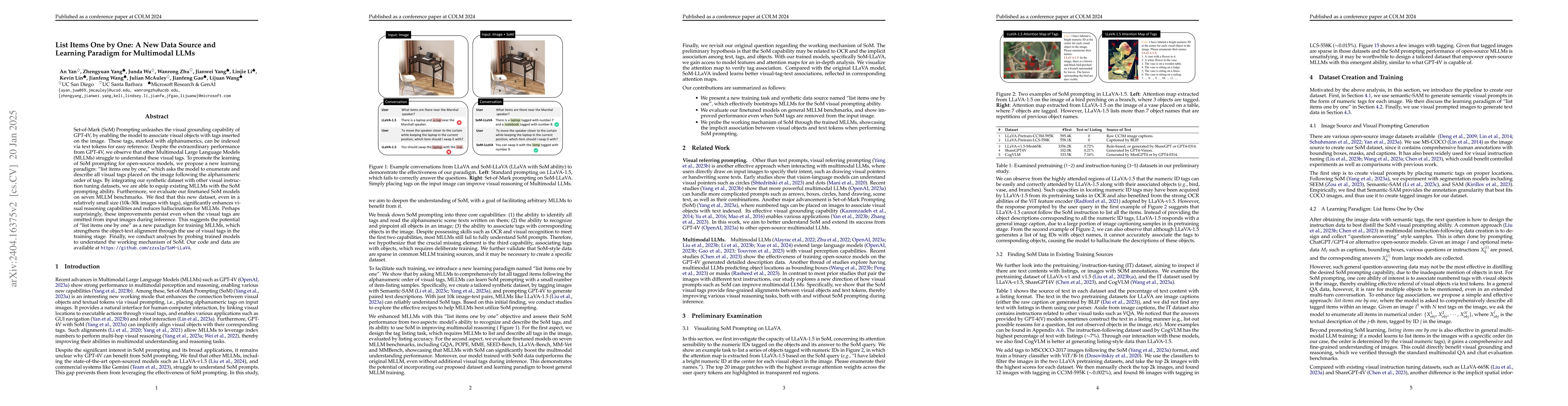 Thumbnail for List Items One by One: A New Data Source and Learning Paradigm for
  Multimodal LLMs