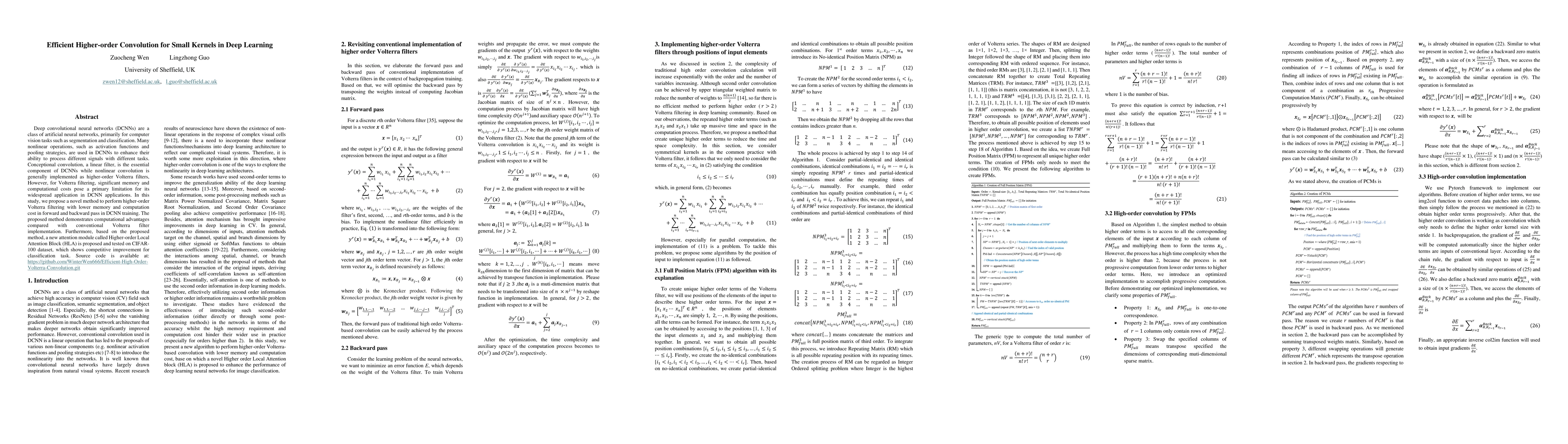 Thumbnail for Efficient Higher-order Convolution for Small Kernels in Deep Learning