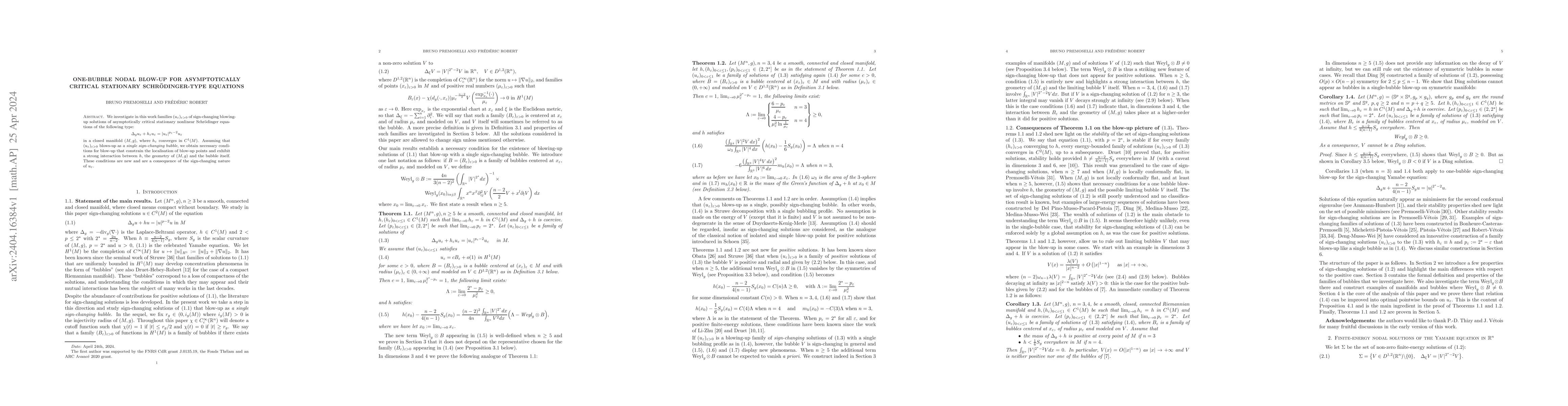 Thumbnail for One-bubble nodal blow-up for asymptotically critical stationary
  Schr\"odinger-type equations
