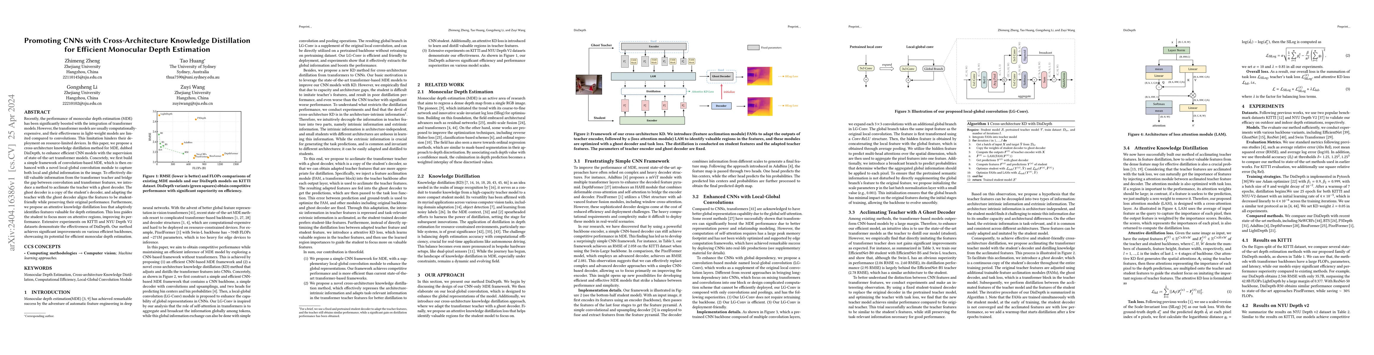 Thumbnail for Promoting CNNs with Cross-Architecture Knowledge Distillation for
  Efficient Monocular Depth Estimation