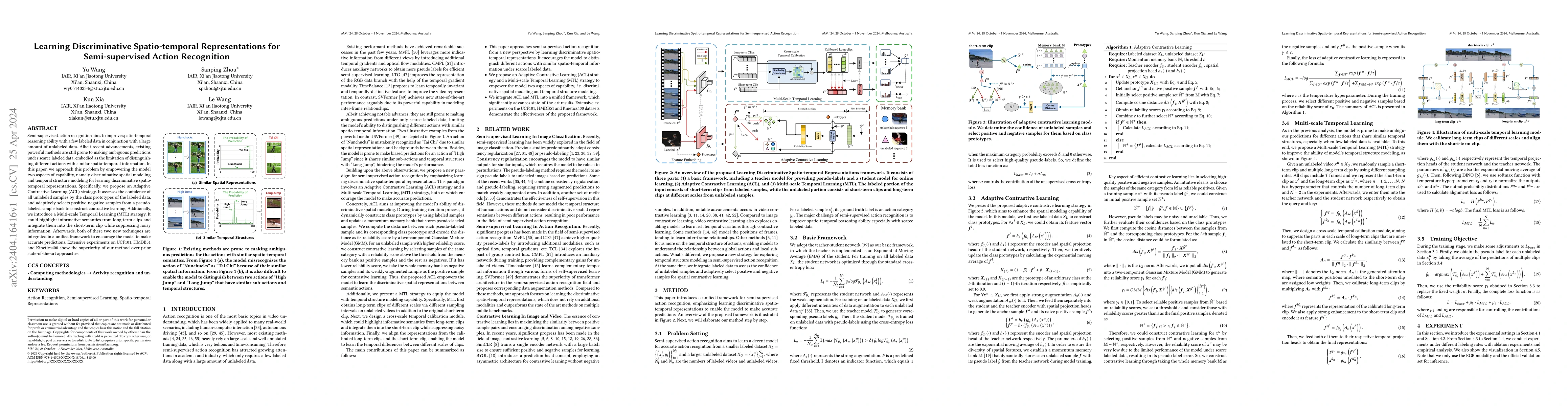 Thumbnail for Learning Discriminative Spatio-temporal Representations for
  Semi-supervised Action Recognition