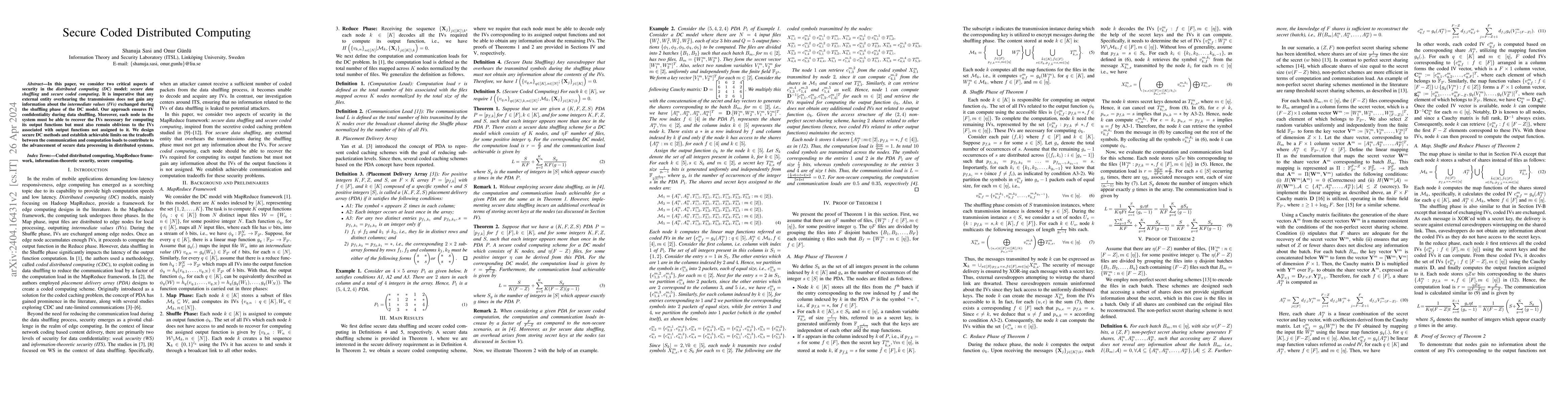 Thumbnail for Secure Coded Distributed Computing