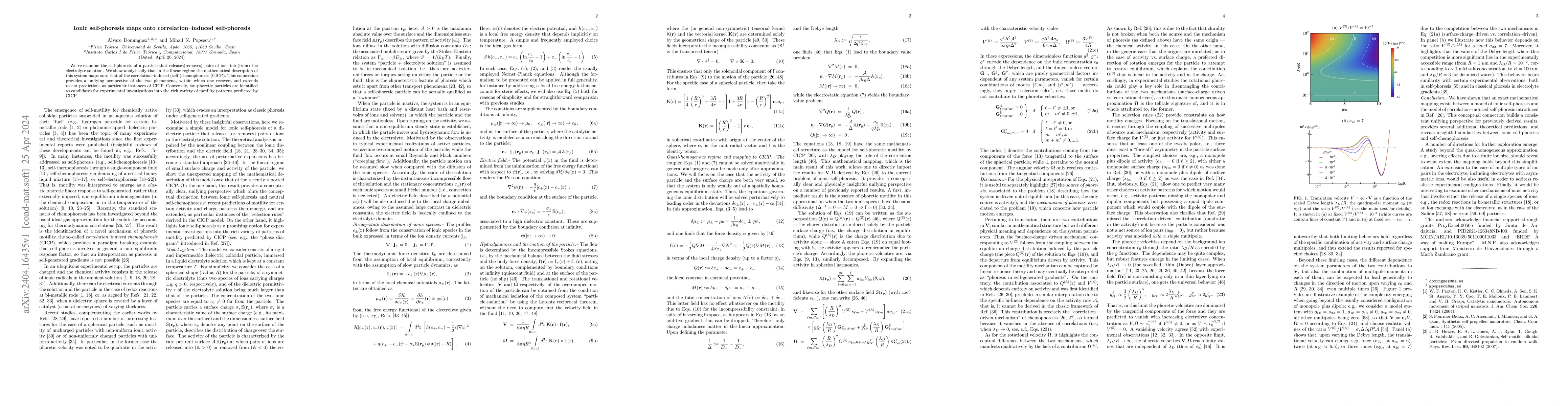 Thumbnail for Ionic self-phoresis maps onto correlation-induced self-phoresis