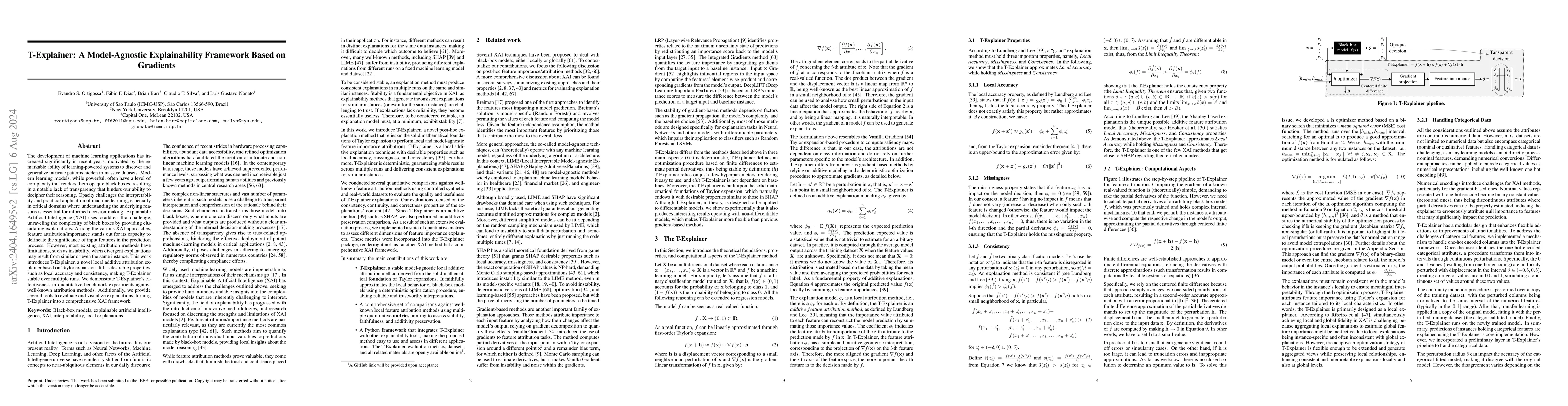 Thumbnail for T-Explainer: A Model-Agnostic Explainability Framework Based on
  Gradients