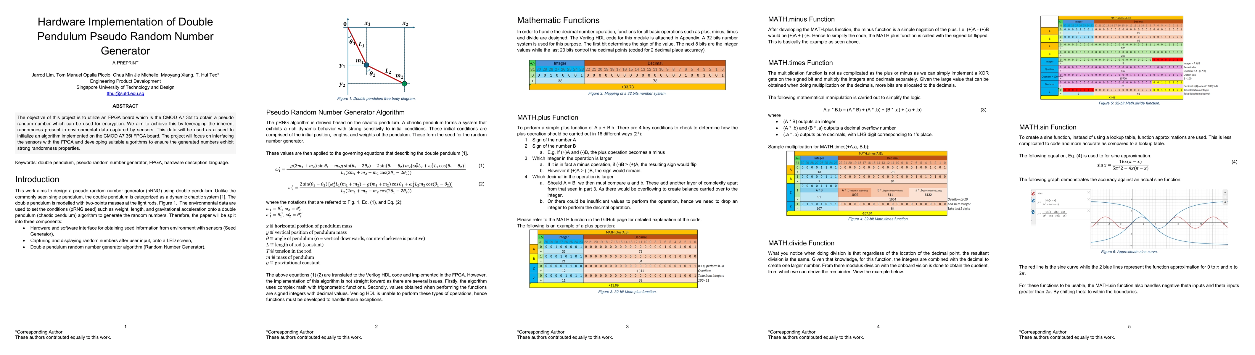 Thumbnail for Hardware Implementation of Double Pendulum Pseudo Random Number
  Generator