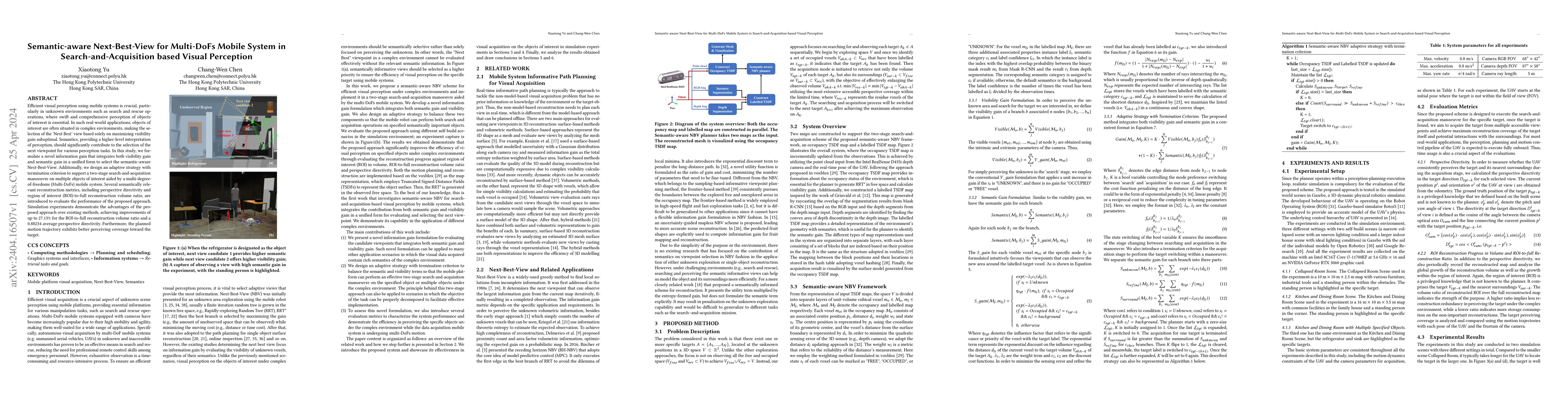 Thumbnail for Semantic-aware Next-Best-View for Multi-DoFs Mobile System in
  Search-and-Acquisition based Visual Perception