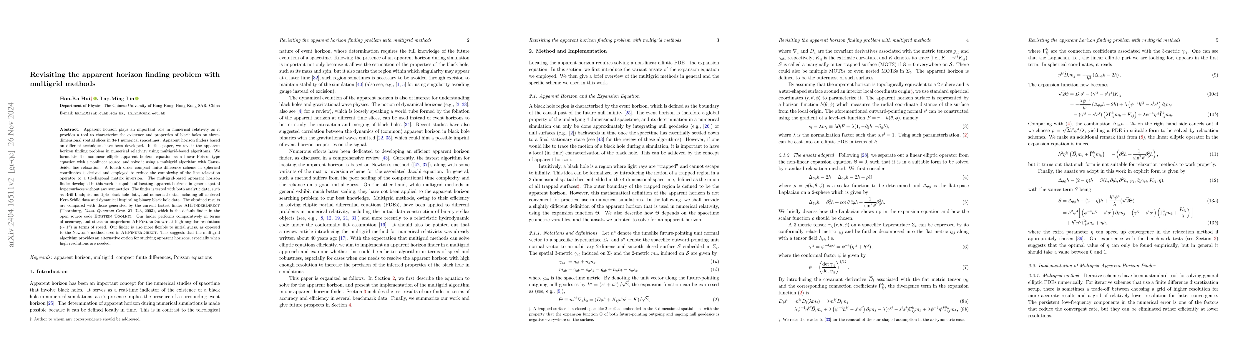 Thumbnail for Revisiting the apparent horizon finding problem with multigrid methods