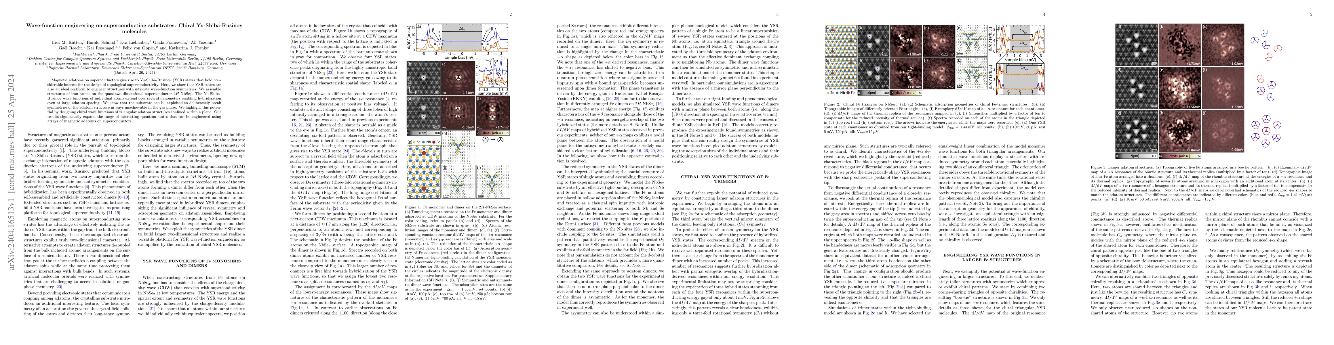 Thumbnail for Wave-function engineering on superconducting substrates: Chiral
  Yu-Shiba-Rusinov molecules