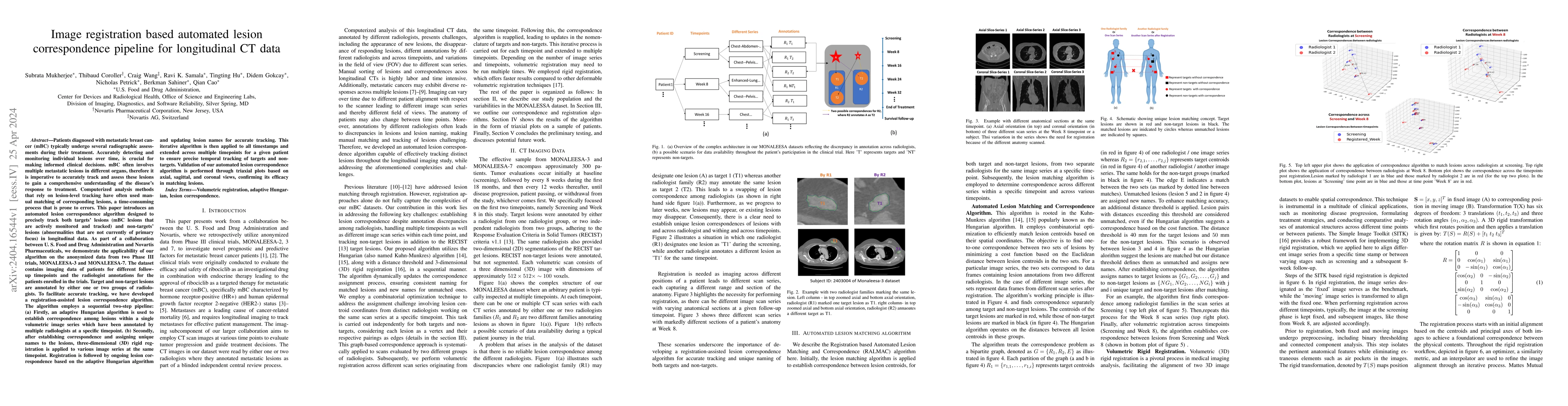 Thumbnail for Image registration based automated lesion correspondence pipeline for
  longitudinal CT data