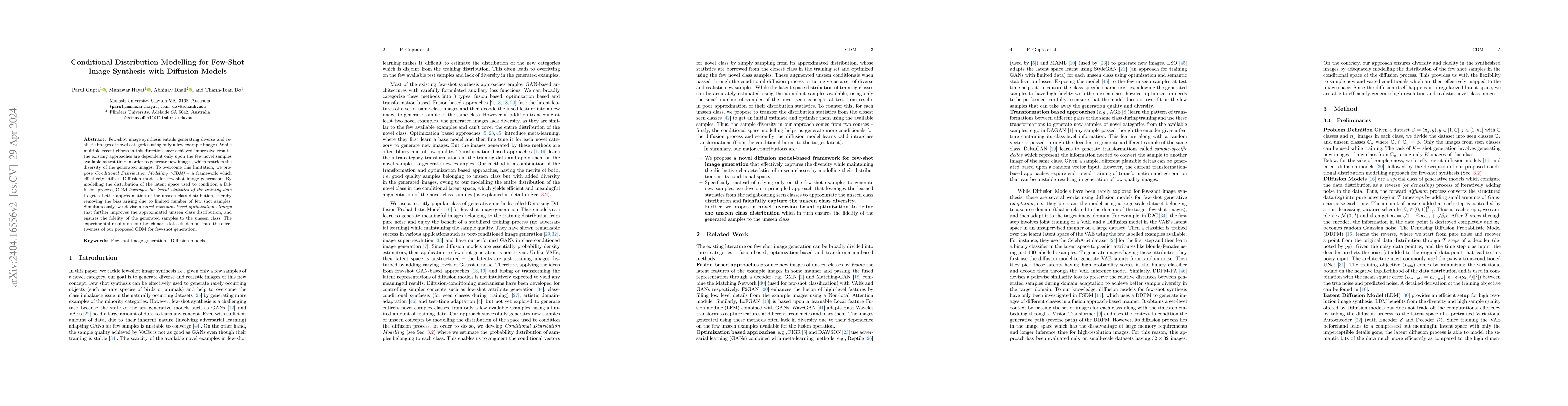 Thumbnail for Conditional Distribution Modelling for Few-Shot Image Synthesis with
  Diffusion Models