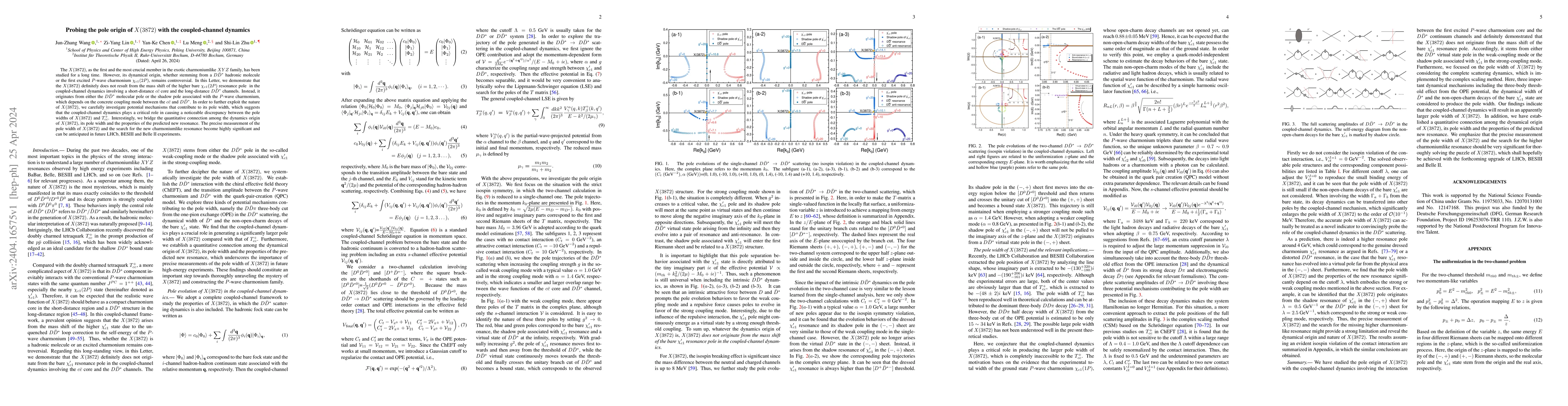 Thumbnail for Probing the pole origin of $X(3872)$ with the coupled-channel dynamics