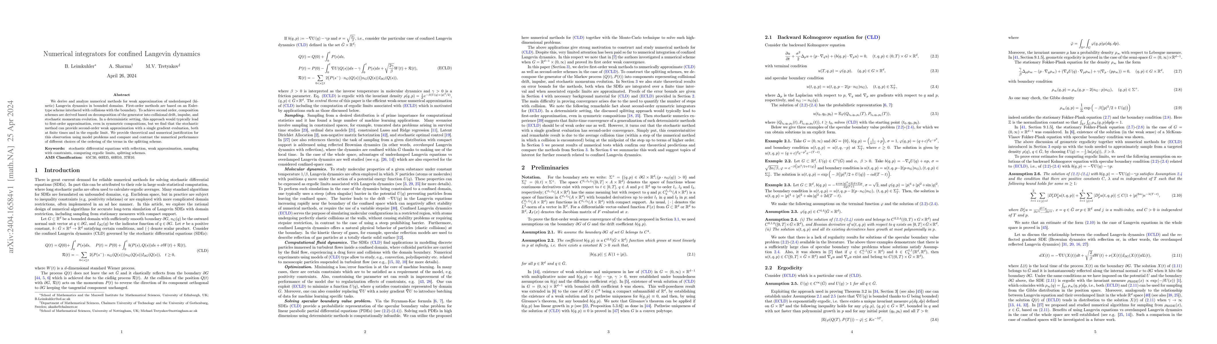 Thumbnail for Numerical integrators for confined Langevin dynamics