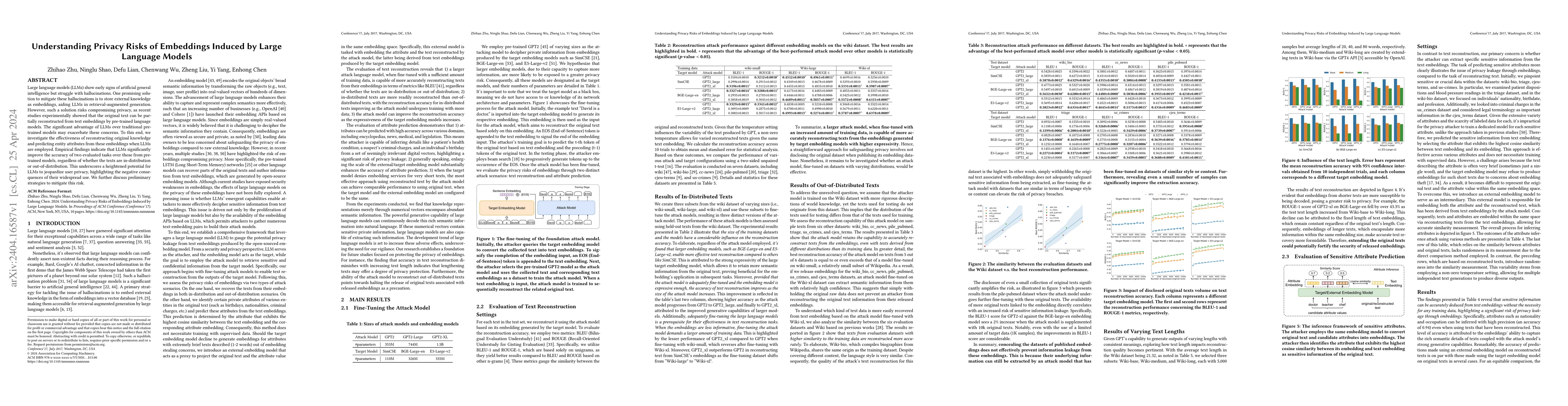 Thumbnail for Understanding Privacy Risks of Embeddings Induced by Large Language
  Models