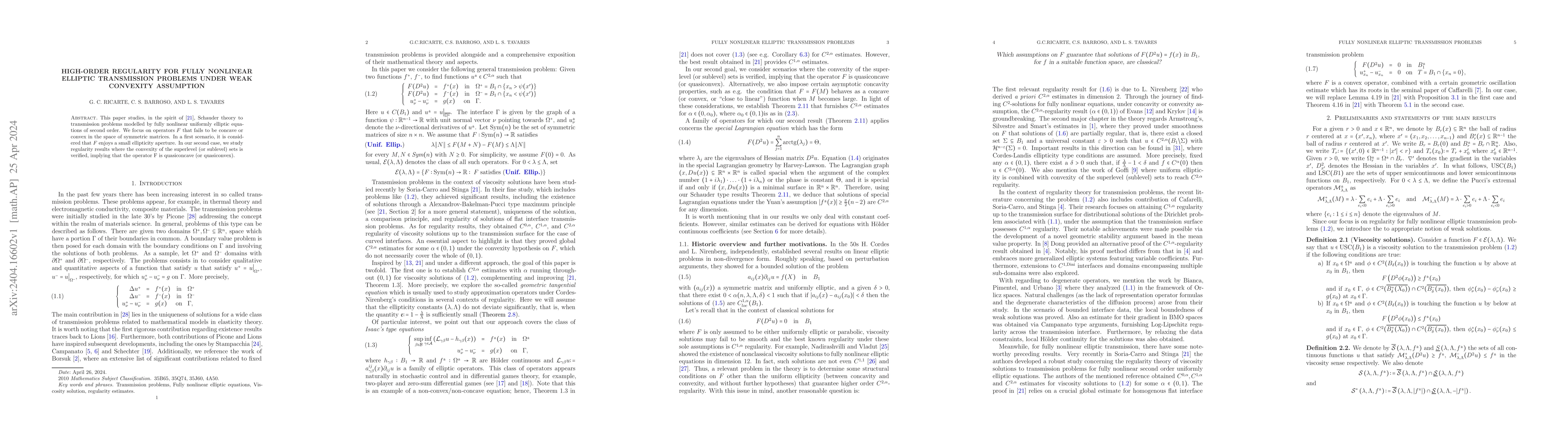 Thumbnail for High-Order regularity for fully nonlinear elliptic transmission problems
  under weak convexity assumption
