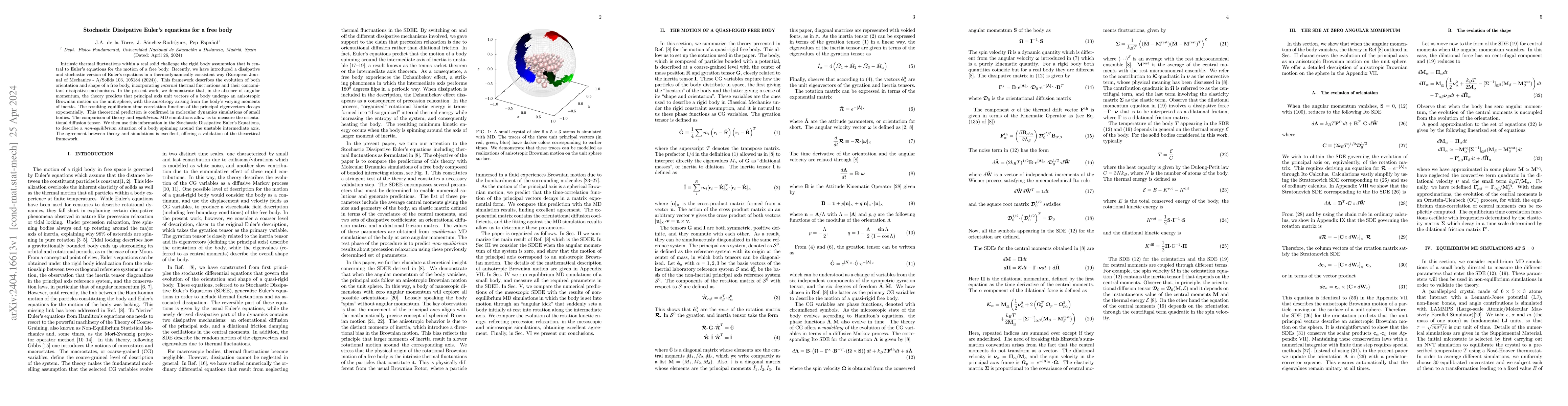 Thumbnail for Stochastic Dissipative Euler's equations for a free body