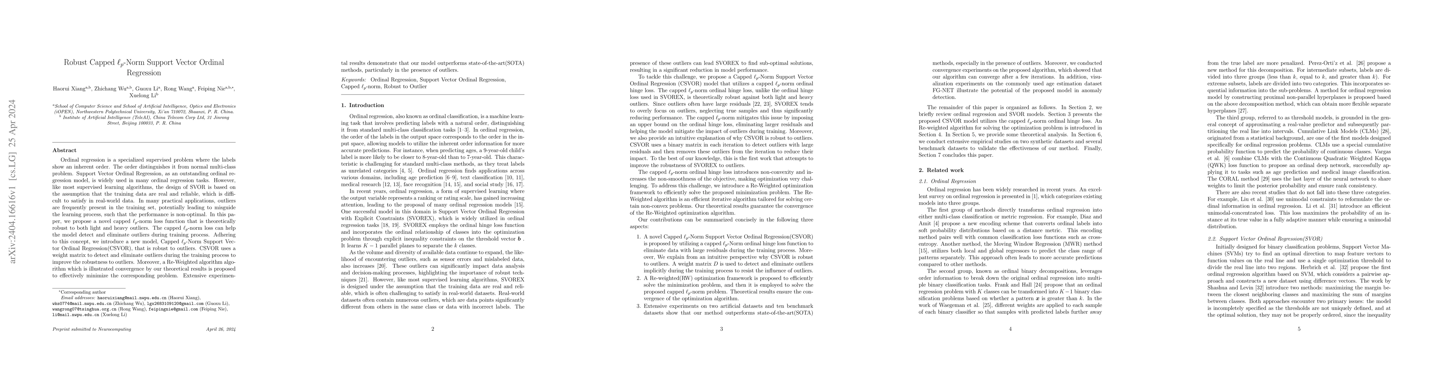 Thumbnail for Robust Capped lp-Norm Support Vector Ordinal Regression