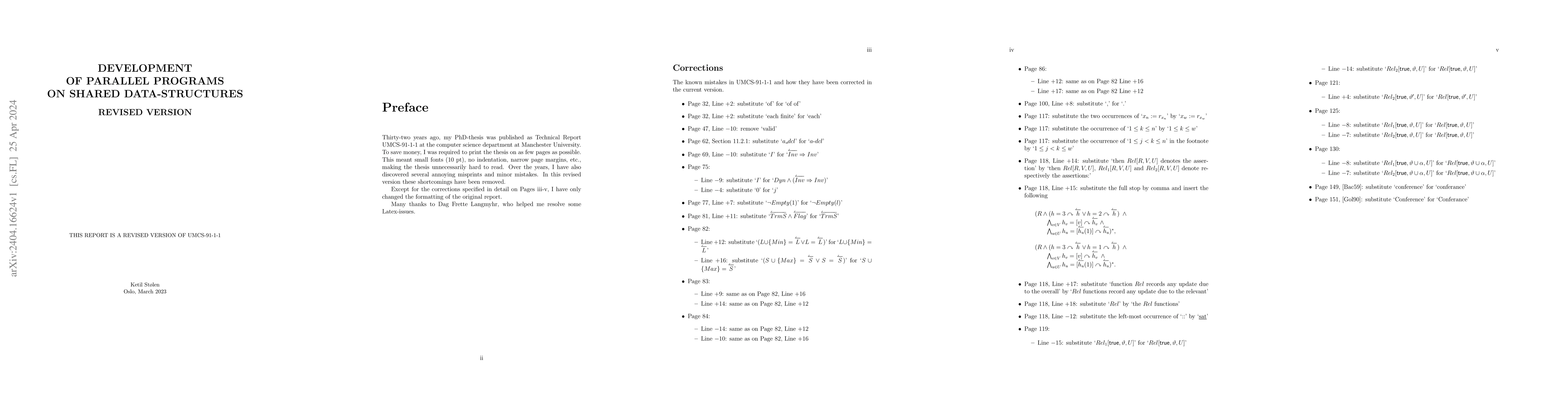 Thumbnail for Development of parallel programs on shared data-structures -- Revised
  version