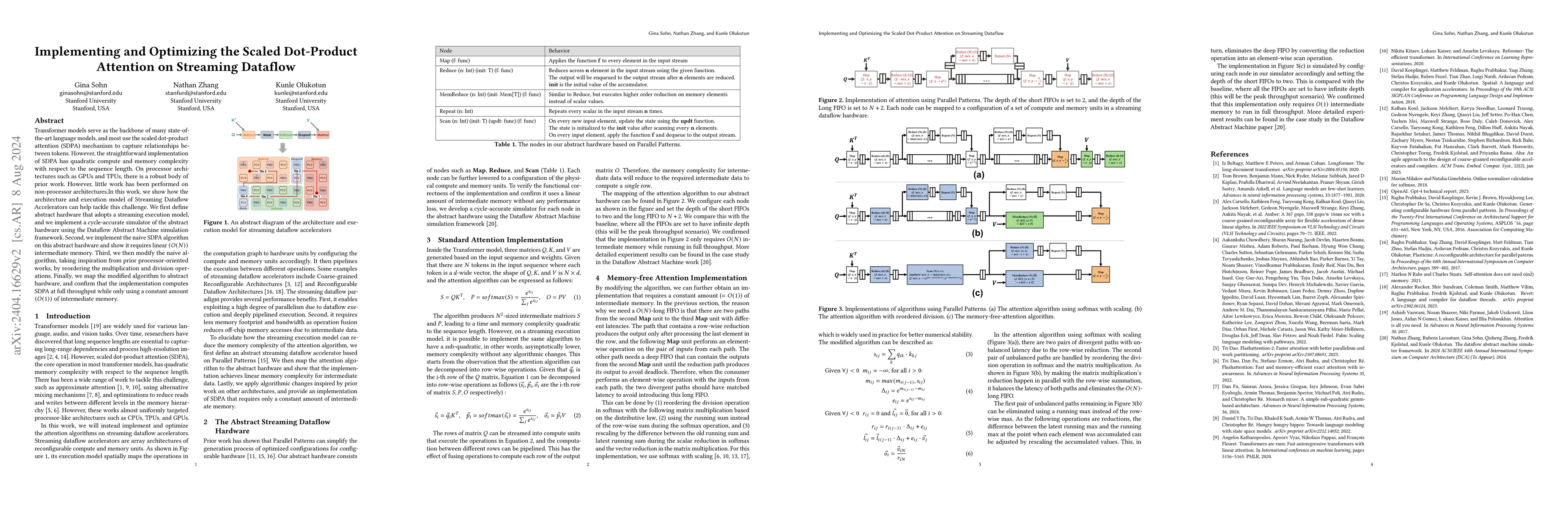 Thumbnail for Implementing and Optimizing the Scaled Dot-Product Attention on
  Streaming Dataflow