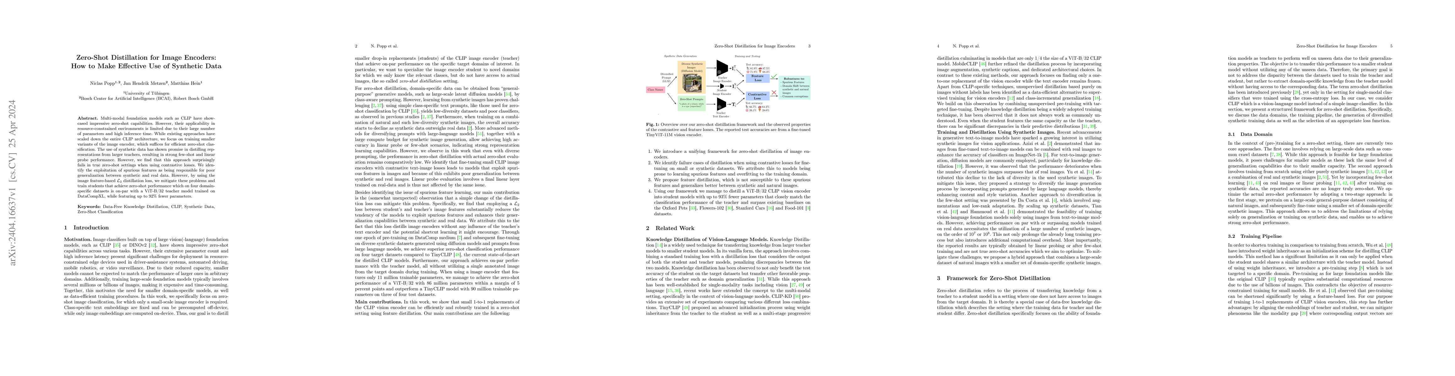 Thumbnail for Zero-Shot Distillation for Image Encoders: How to Make Effective Use of
  Synthetic Data