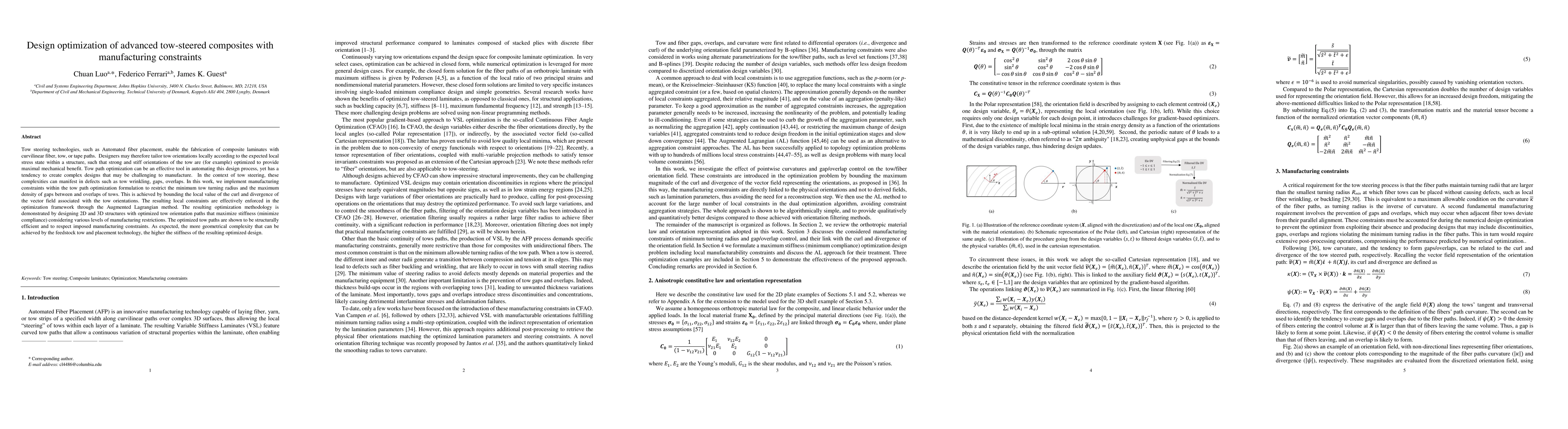 Thumbnail for Design optimization of advanced tow-steered composites with
  manufacturing constraints