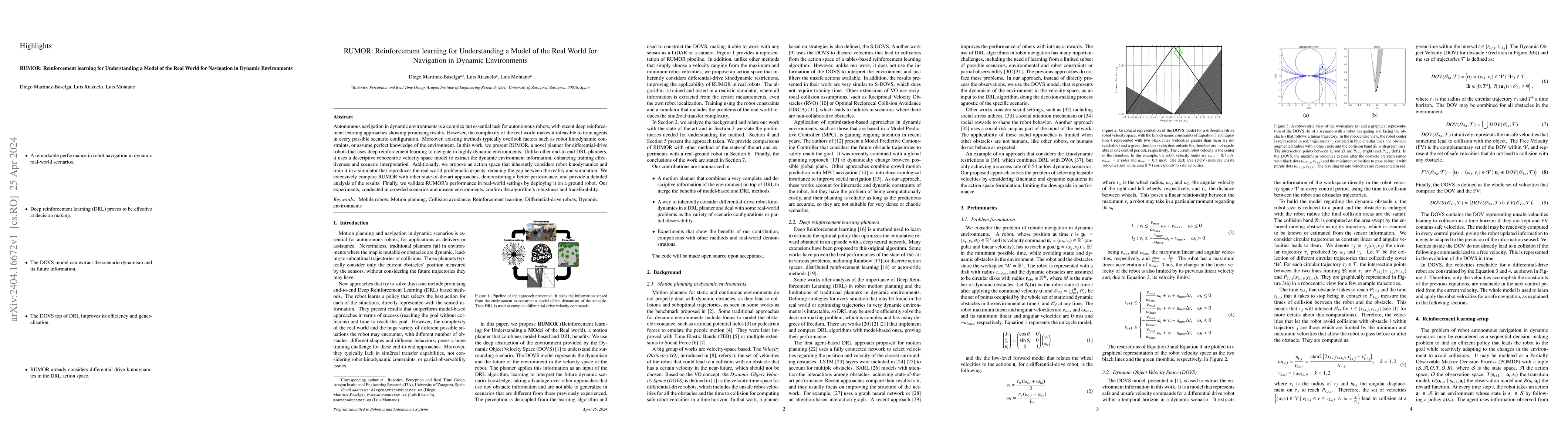 Thumbnail for RUMOR: Reinforcement learning for Understanding a Model of the Real
  World for Navigation in Dynamic Environments